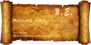 Mattoni Edit névjegykártya
